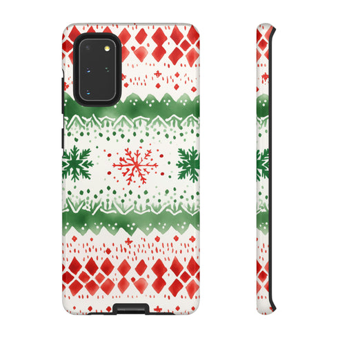Watercolor Christmas Knitting - Impact Resistant Phone Case Samsung Galaxy S20+ Glossy